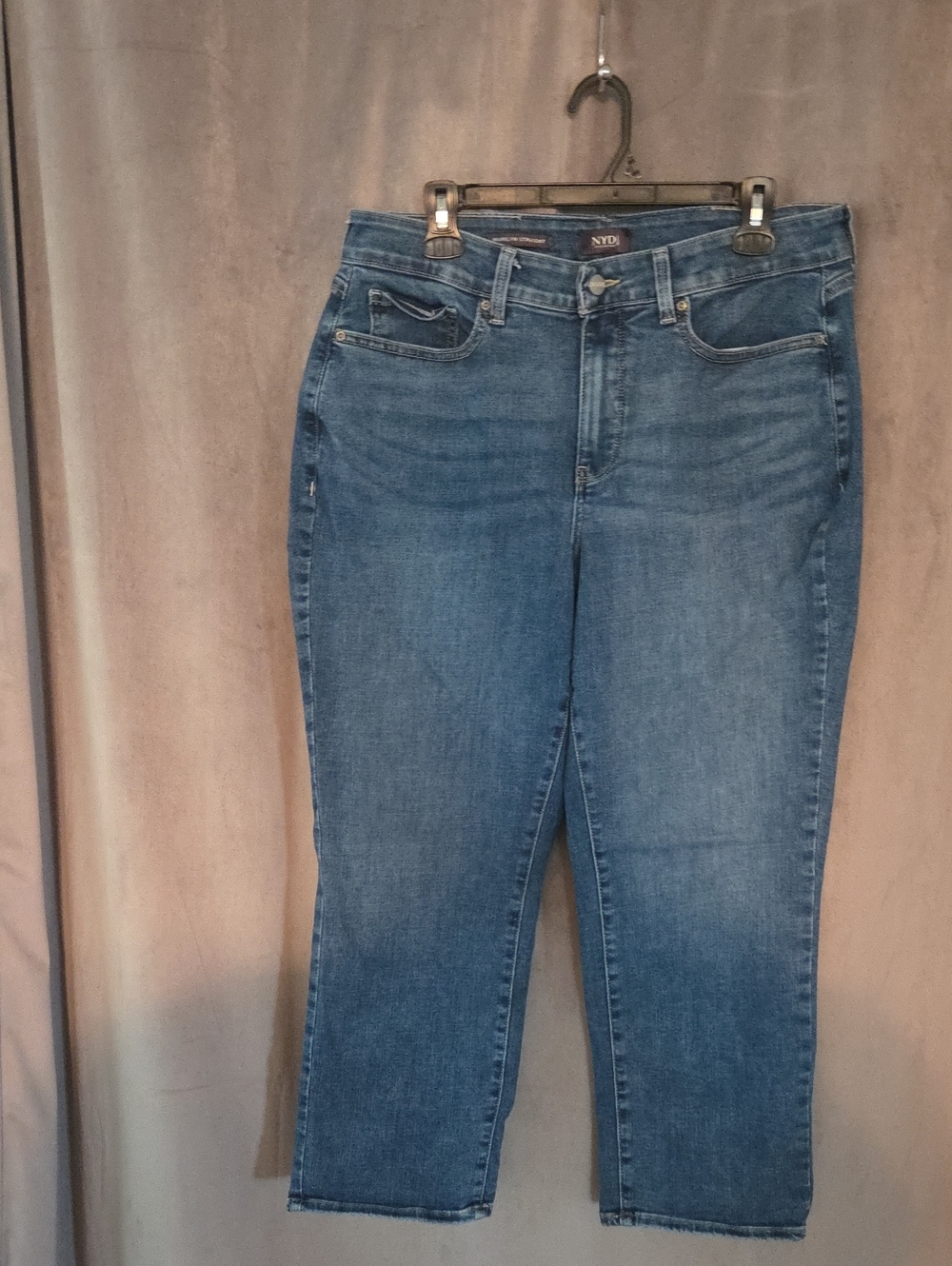 NYDJ 16W Blue Cropped Straight Jeans